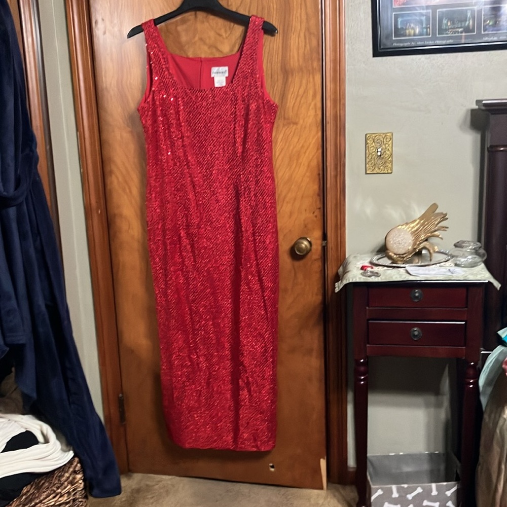 Long dress with jacket from fashion bug size 16 color red - Picture 2 of 5